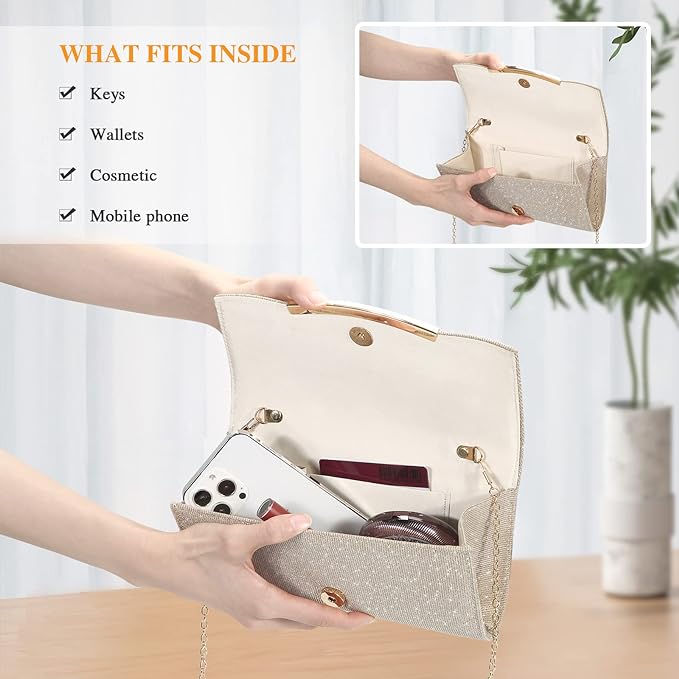 UBAYMAX Evening Bag Clutch Purses for Women Lady Girl Handbags Crossbody Bag Wedding Bag for Prom Party Wedding Engagement