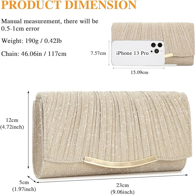 UBAYMAX Evening Bag Clutch Purses for Women Lady Girl Handbags Crossbody Bag Wedding Bag for Prom Party Wedding Engagement