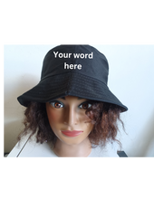 Load image into Gallery viewer, Personalized Black bucket hat hair
